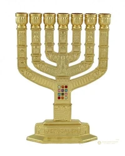 Menorah Dorada - Judaica Breslov Colombia